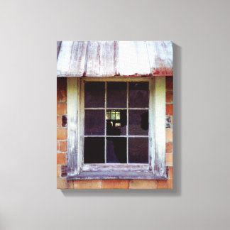 Impresión de arte rústico en la ventana de barras 