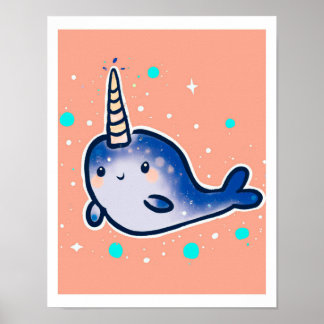 Impresión de arte sobre el Narwhal para niños y en