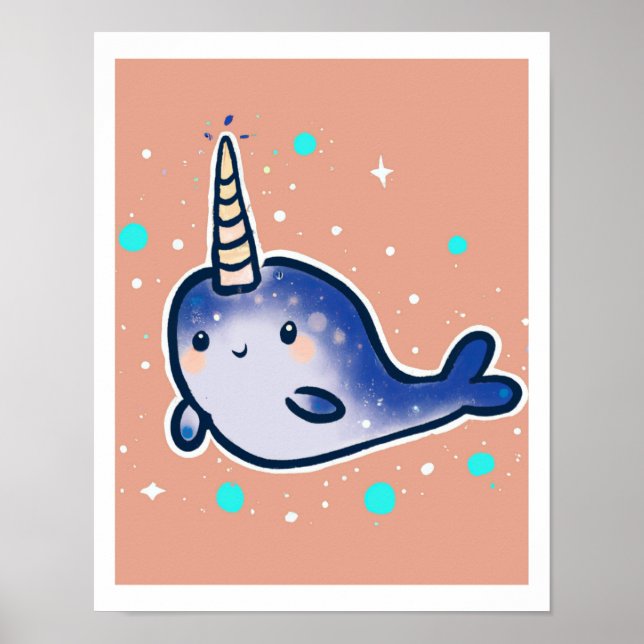 Impresión de arte sobre el Narwhal para niños y en (Frente)