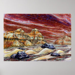 Impresión de arte sobre el planeta rojo