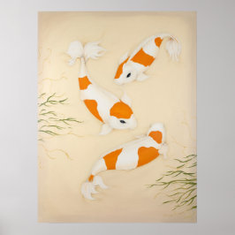 Impresión de arte sobre pescados japoneses de Koi