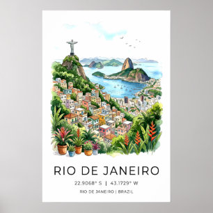 Impresión de arte Vista Tropical Rio, Cristo el Re