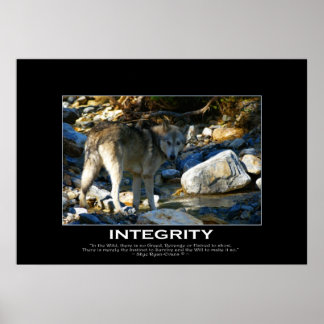 Impresión de arte WOLF Motivadora de INTEGRIDAD