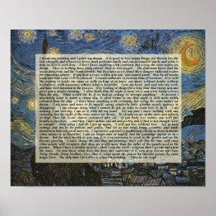 Impresión de artista de palabras de Starry Night V