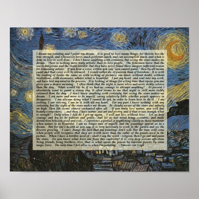 Impresión de artista de palabras de Starry Night V (Frente)