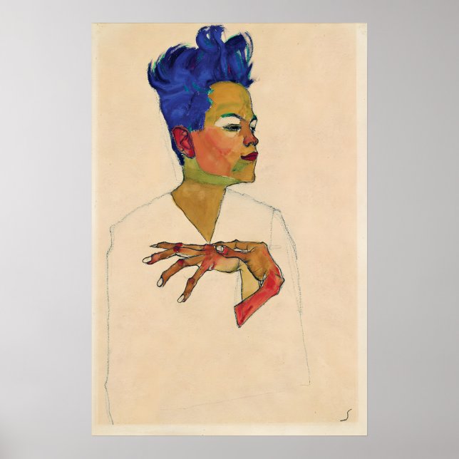 Impresión de autorretrato de Egon Schiele Expresio (Frente)