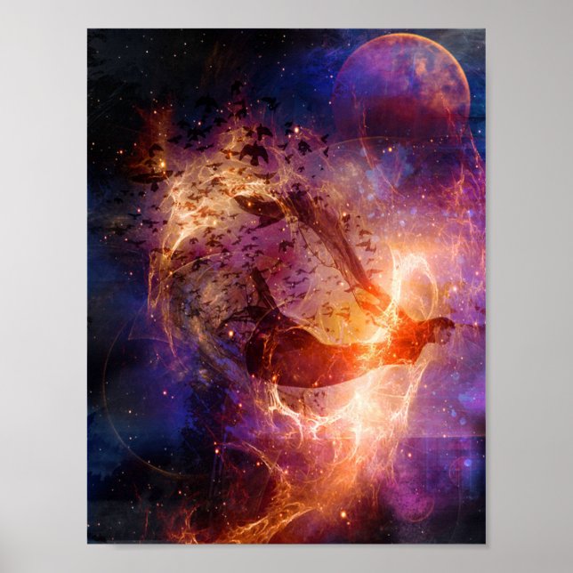 Impresión de aves Trippy (Frente)