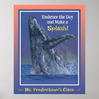 Impresión de ballena divertida para el borde del a