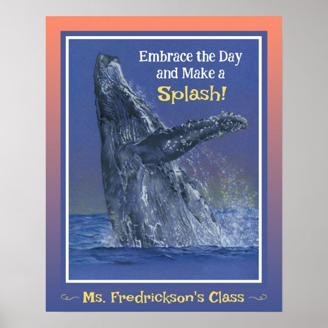 Impresión de ballena divertida para el borde del a (Frente)