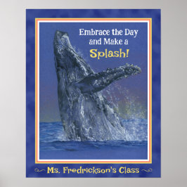 Impresión de ballena divertida para la frontera az