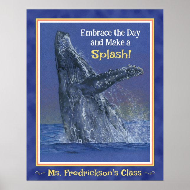 Impresión de ballena divertida para la frontera az (Frente)