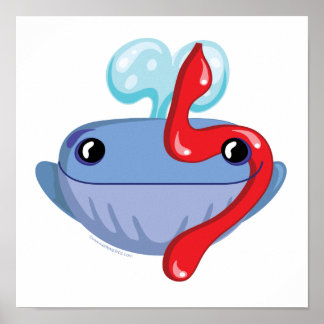 Impresión de ballenas con apodo de aleph hebreo (a