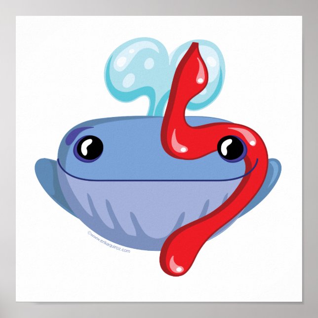 Impresión de ballenas con apodo de aleph hebreo (a (Frente)