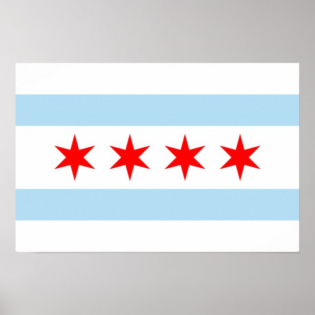 Impresión de bandera de Chicago (Frente)