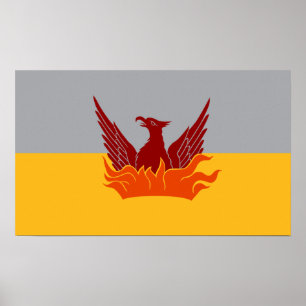 IMPRESIÓN de bandera de oro y niebla de San Franci
