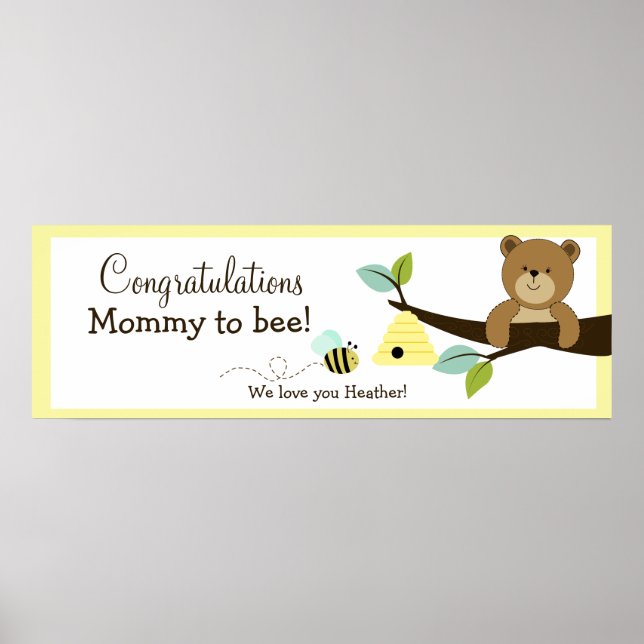 Impresión de banner de Baby Shower Personalizado d (Frente)