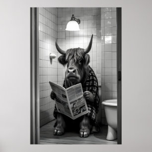 Impresión de baño de vaca de las Tierras Altas, di