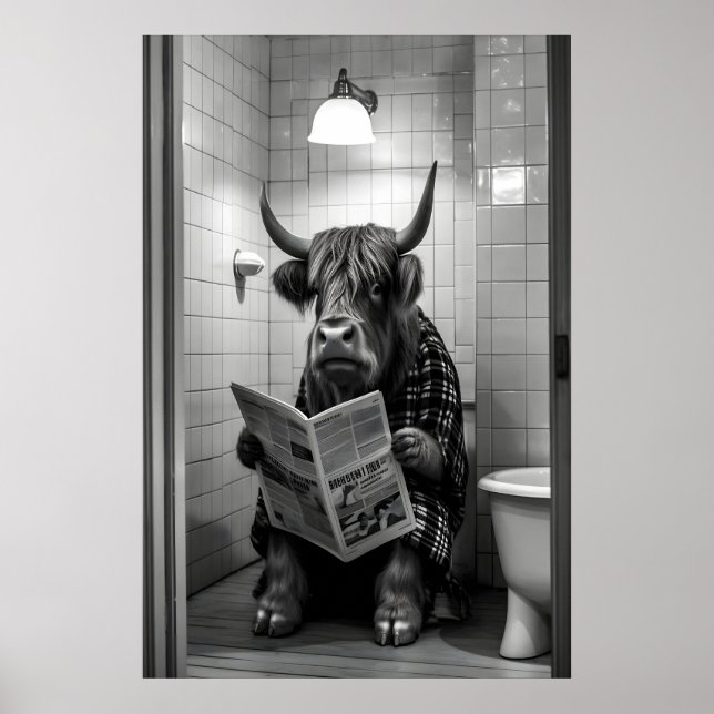 Impresión de baño de vaca de las Tierras Altas, di (Frente)