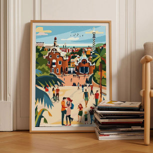 Impresión de Barcelona Ilustración de Barcelona Es
