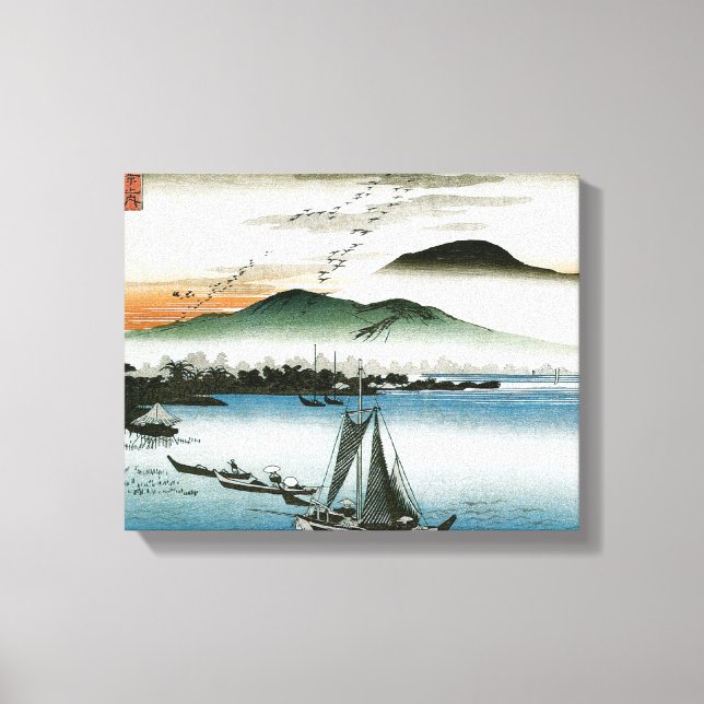 Impresión de barcos japoneses antiguos (Anverso)