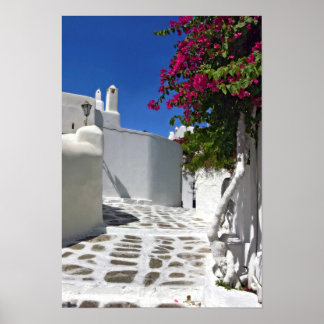 Impresión de Bella Artes de callejón de Mykonos
