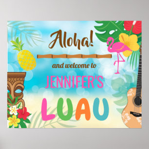 Impresión de bienvenida de Luau, papel de Poster d