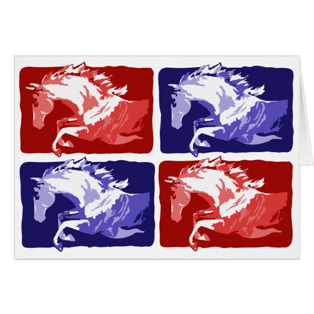 impresión de bloque de salto de caballos en rojo y (Anverso (Horizontal))