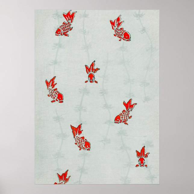 Impresión de bloques de madera japoneses de Koi Go (Frente)