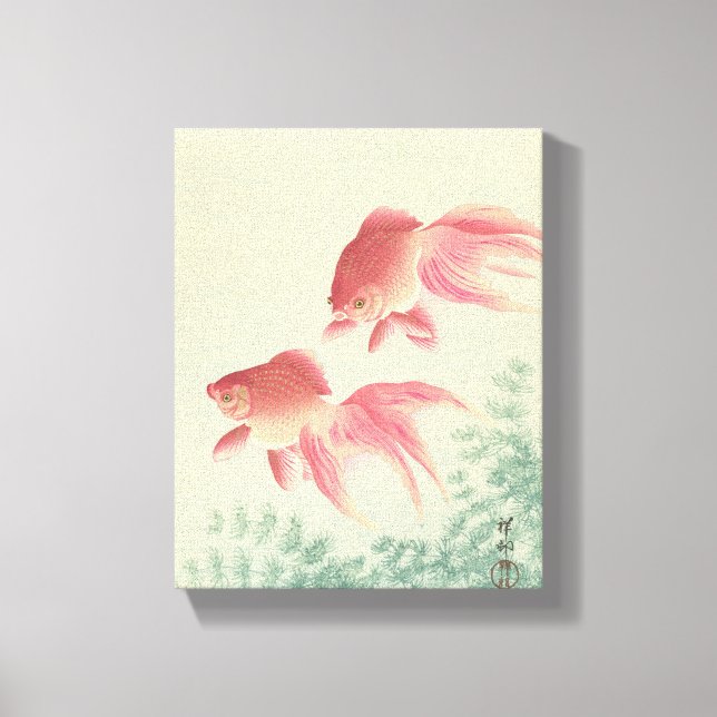 Impresión de bloques de madera japoneses de peces  (Anverso)