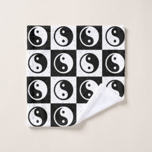 Impresión de bloques en Zen Yin-yang en blanco neg