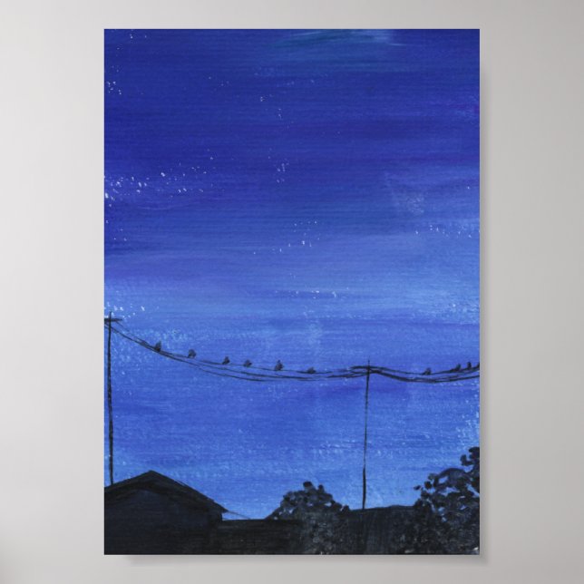 Impresión de Blue Cityscape, papel de Poster de va (Frente)