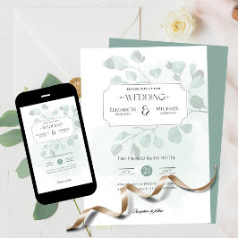 Impresión de Boho Greenery o Invitación a la Boda