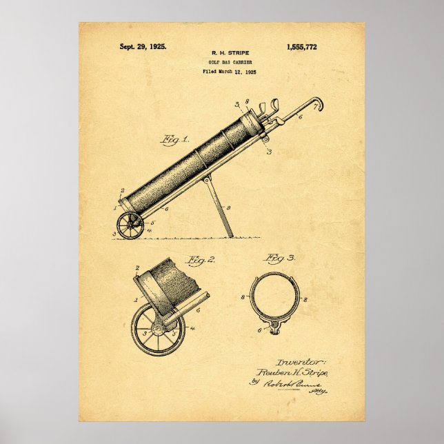 Impresión de bolso de golf Vintage 1925 (Frente)