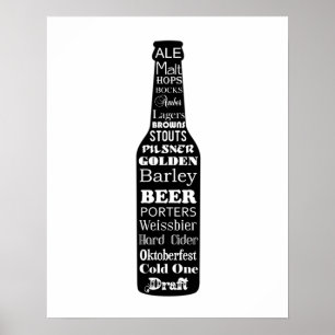 Impresión de botellas de cerveza o poster con térm