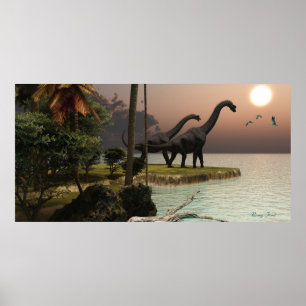 Impresión de brachiosaurus Sunset