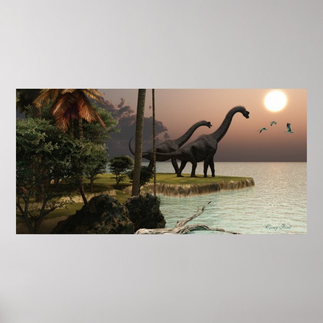 Impresión de brachiosaurus Sunset (Frente)