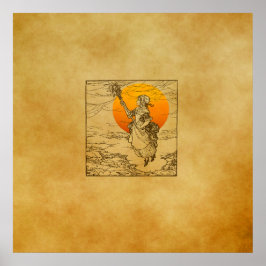 Impresión de bruja de Halloween de época, Poster