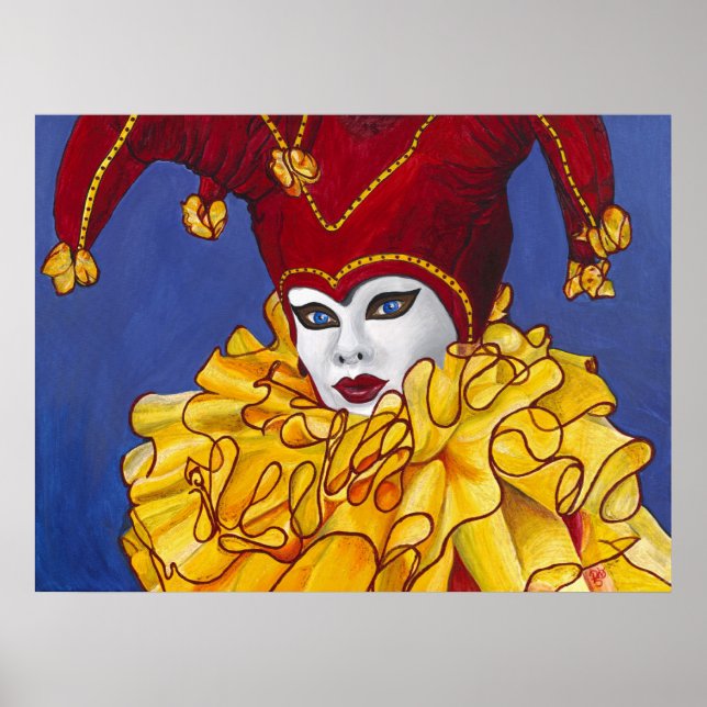 Impresión de bufetes de carnaval rojo y amarillo (Frente)