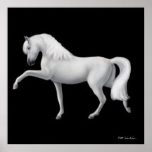 Impresión de caballo blanco andaluz