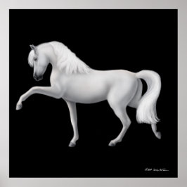 Impresión de caballo blanco andaluz