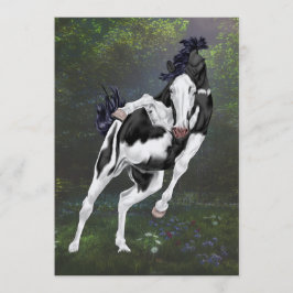 Impresión de caballos de pintura en blanco y negro