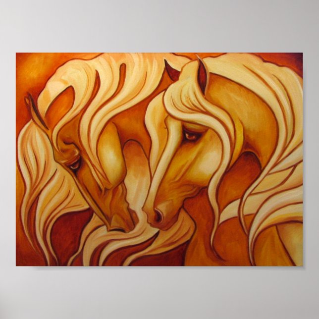 Impresión de caballos dorados (Frente)