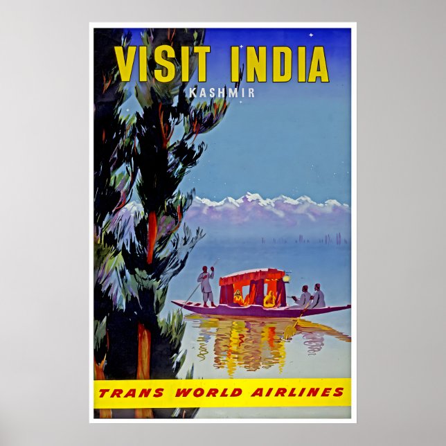 Impresión de Cachemira Arte de la India TWA Viaje  (Frente)