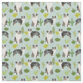 Impresión de cactus de tela de pastor australiano