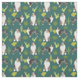 Impresión de cactus de tela de pastor australiano