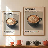 Impresión de café cappuccino, pared de arte latte 