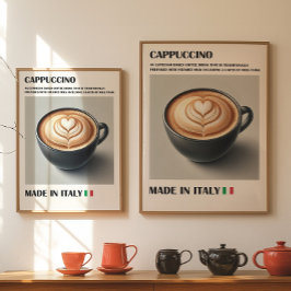 Impresión de café cappuccino, pared de arte latte