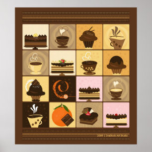 Impresión de café y chocolate
