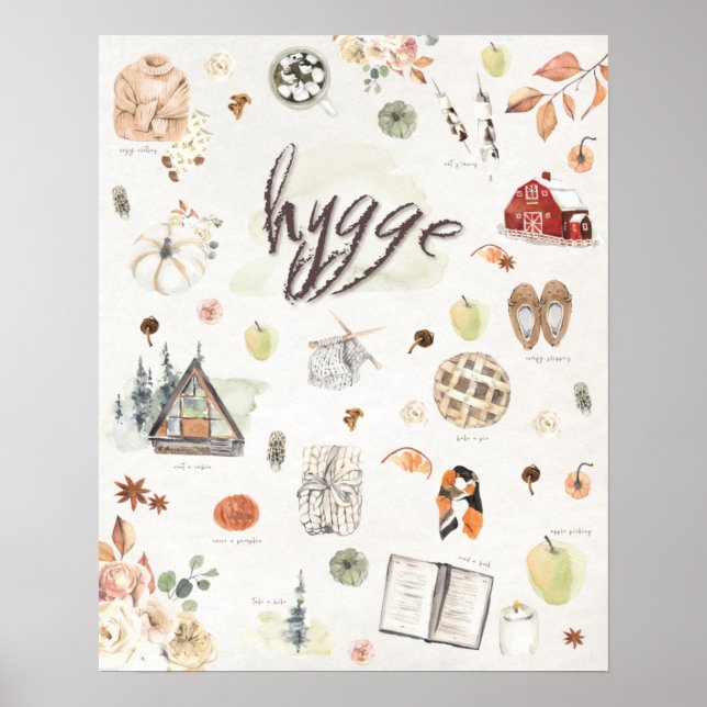 Impresión de caída de Hygge otoño octubre (Frente)
