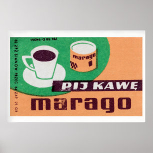 Impresión de caja de cerillas de café vintage - Et